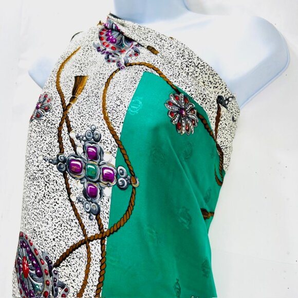 VGT  Over size Full Body Wrap Christian Dior Soft 100% Silk Scarf Satin 41"  (22 - Picture 4 of 15